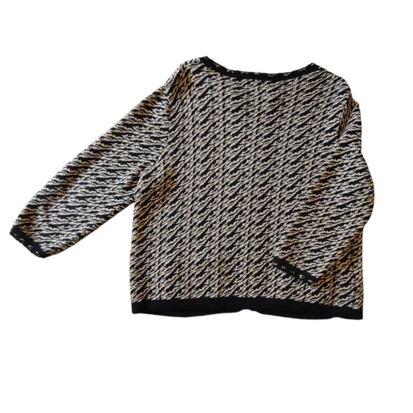Breckenridge Petite Animal Print Cardigan Sweater Size Large Petite - Picture 3 of 11
